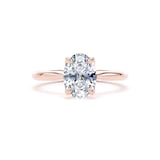 Goldsmiths 18ct Rose Gold 1.50cttw Oval Cut Lab Grown Diamond Solitaire Engagement Ring - Ring Size T