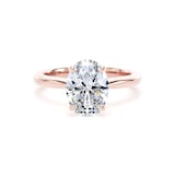 Goldsmiths 18ct Rose Gold 2.00cttw Oval Cut Lab Grown Diamond Solitaire Engagement Ring - Ring Size X.5