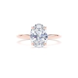 Goldsmiths 18ct Rose Gold 2.00cttw Oval Cut Lab Grown Diamond Solitaire Engagement Ring - Ring Size X.5