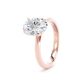Goldsmiths 18ct Rose Gold 2.00cttw Oval Cut Lab Grown Diamond Solitaire Engagement Ring - Ring Size X.5