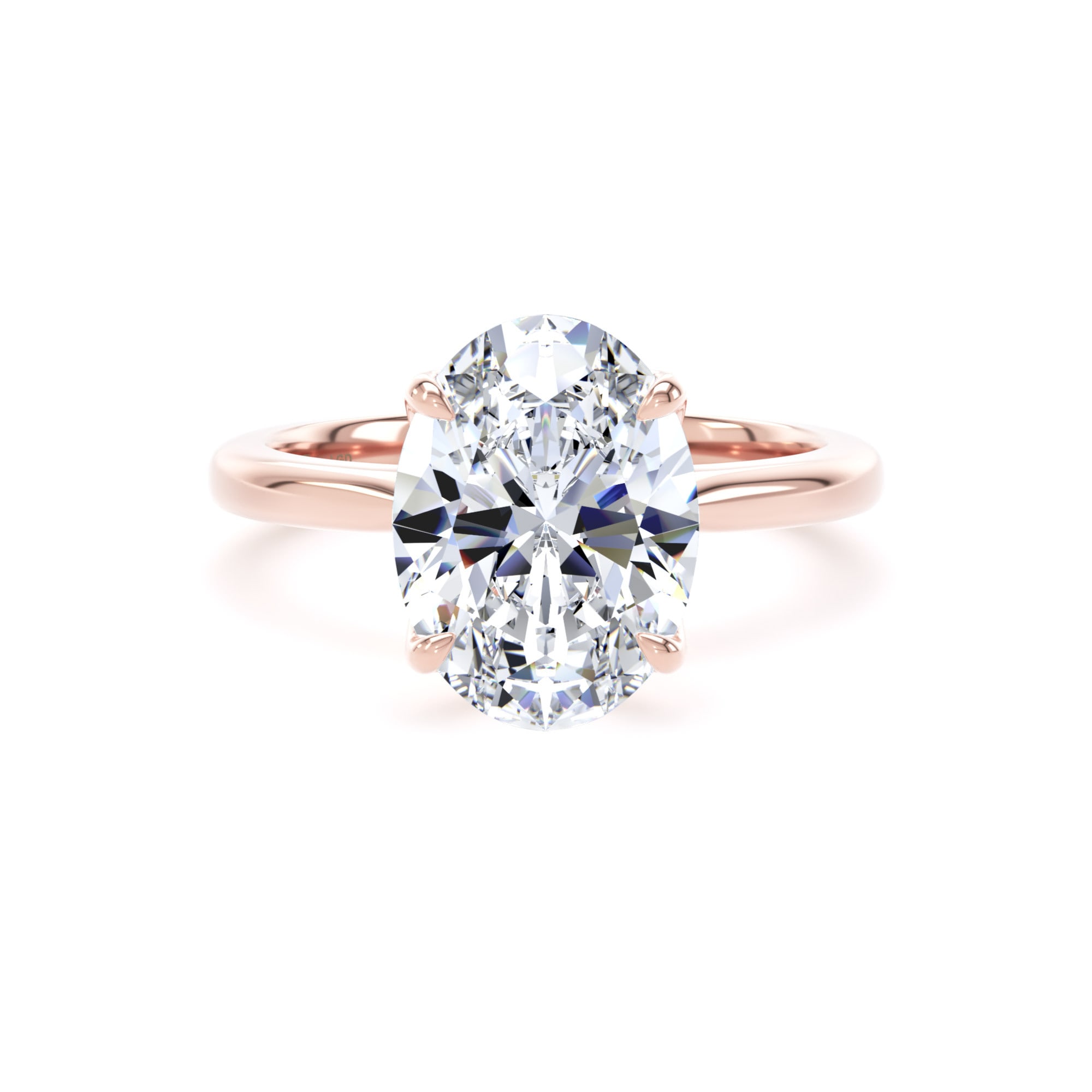 18ct Rose Gold 3.00cttw Oval Cut Lab Grown Diamond Solitaire Engagement Ring