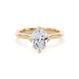 Goldsmiths 18ct Yellow Gold Compass Set 1.50cttw Oval Cut Lab Grown Diamond Solitaire Engagement Ring - Ring Size F.5