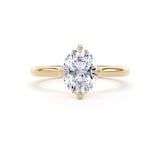 Goldsmiths 18ct Yellow Gold Compass Set 1.50cttw Oval Cut Lab Grown Diamond Solitaire Engagement Ring - Ring Size F.5
