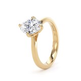 Goldsmiths 18ct Yellow Gold Compass Set 1.50cttw Oval Cut Lab Grown Diamond Solitaire Engagement Ring - Ring Size F.5
