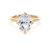 Goldsmiths 18ct Yellow Gold Compass Set 3.00cttw Oval Cut Lab Grown Diamond Solitaire Engagement Ring