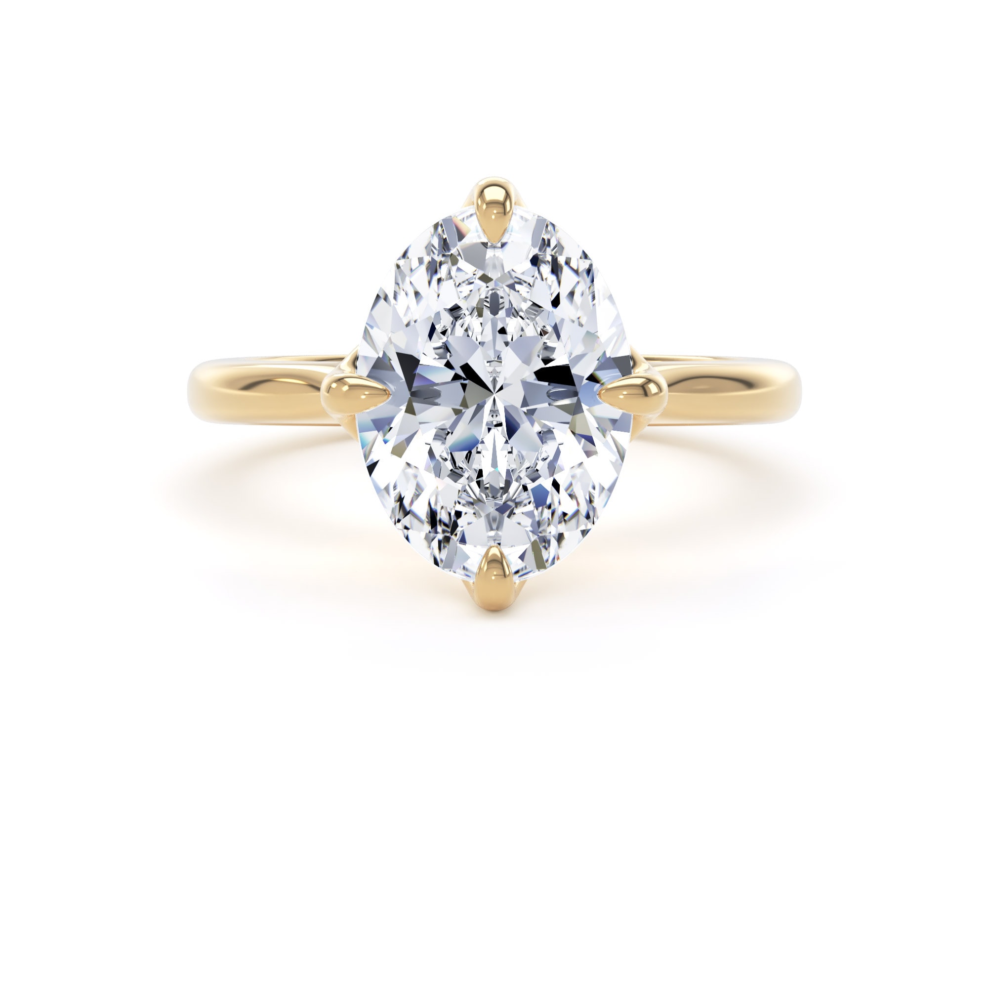 Goldsmiths 18ct Yellow Gold Compass Set 3.00cttw Oval Cut Lab Grown Diamond Solitaire Engagement Ring Goldsmiths 18ct Yellow Gold Compass Set 3.00cttw Oval Cut Lab Grown Diamond Solitaire Engagement Ring