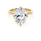Goldsmiths 18ct Yellow Gold Compass Set 4.00cttw Oval Cut Lab Grown Diamond Solitaire Engagement Ring - Ring Size G