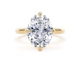 Goldsmiths 18ct Yellow Gold Compass Set 4.00cttw Oval Cut Lab Grown Diamond Solitaire Engagement Ring - Ring Size G