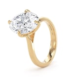 Goldsmiths 18ct Yellow Gold Compass Set 4.00cttw Oval Cut Lab Grown Diamond Solitaire Engagement Ring - Ring Size G