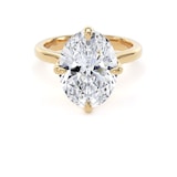 Goldsmiths 18ct Yellow Gold Compass Set 5.00cttw Oval Cut Lab Grown Diamond Solitaire Engagement Ring - Ring Size F