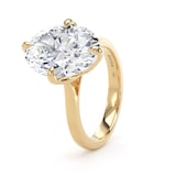 Goldsmiths 18ct Yellow Gold Compass Set 5.00cttw Oval Cut Lab Grown Diamond Solitaire Engagement Ring - Ring Size F