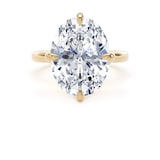 Goldsmiths 18ct Yellow Gold Compass Set 7.00cttw Oval Cut Lab Grown Diamond Solitaire Engagement Ring - Ring Size F.5