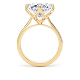 Goldsmiths 18ct Yellow Gold Compass Set 7.00cttw Oval Cut Lab Grown Diamond Solitaire Engagement Ring - Ring Size F.5