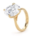 Goldsmiths 18ct Yellow Gold Compass Set 7.00cttw Oval Cut Lab Grown Diamond Solitaire Engagement Ring - Ring Size F.5