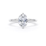 Goldsmiths 18ct White Gold Compass Set 1.50cttw Oval Cut Lab Grown Diamond Solitaire Engagement Ring - Ring Size Z