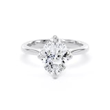 Goldsmiths 18ct White Gold Compass Set 2.00cttw Oval Cut Lab Grown Diamond Solitaire Engagement Ring - Ring Size U.5