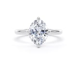 Goldsmiths 18ct White Gold Compass Set 2.00cttw Oval Cut Lab Grown Diamond Solitaire Engagement Ring - Ring Size U.5