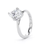 Goldsmiths 18ct White Gold Compass Set 2.00cttw Oval Cut Lab Grown Diamond Solitaire Engagement Ring - Ring Size U.5