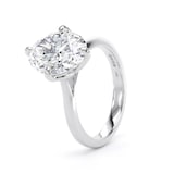 Goldsmiths 18ct White Gold Compass Set 3.00cttw Oval Cut Lab Grown Diamond Solitaire Engagement Ring - Ring Size T