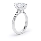 Goldsmiths 18ct White Gold Compass Set 4.00cttw Oval Cut Lab Grown Diamond Solitaire Engagement Ring - Ring Size J.5
