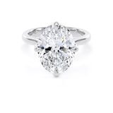 Goldsmiths 18ct White Gold Compass Set 5.00cttw Oval Cut Lab Grown Diamond Solitaire Engagement Ring - Ring Size H