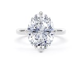 Goldsmiths 18ct White Gold Compass Set 5.00cttw Oval Cut Lab Grown Diamond Solitaire Engagement Ring - Ring Size H