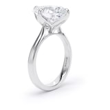 Goldsmiths 18ct White Gold Compass Set 5.00cttw Oval Cut Lab Grown Diamond Solitaire Engagement Ring - Ring Size H