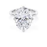 Goldsmiths 18ct White Gold Compass Set 7.00cttw Oval Cut Lab Grown Diamond Solitaire Engagement Ring - Ring Size J.5