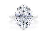 Goldsmiths 18ct White Gold Compass Set 7.00cttw Oval Cut Lab Grown Diamond Solitaire Engagement Ring - Ring Size J.5