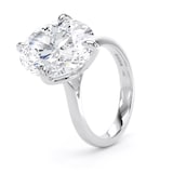 Goldsmiths 18ct White Gold Compass Set 7.00cttw Oval Cut Lab Grown Diamond Solitaire Engagement Ring - Ring Size J.5