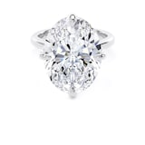 Goldsmiths 18ct White Gold Compass Set 10.00cttw Oval Cut Lab Grown Diamond Solitaire Engagement Ring - Ring Size T.5