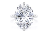 Goldsmiths 18ct White Gold Compass Set 10.00cttw Oval Cut Lab Grown Diamond Solitaire Engagement Ring - Ring Size T.5