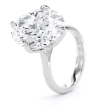 Goldsmiths 18ct White Gold Compass Set 10.00cttw Oval Cut Lab Grown Diamond Solitaire Engagement Ring - Ring Size T.5