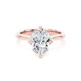 Goldsmiths 18ct Rose Gold Compass Set 2.00cttw Oval Cut Lab Grown Diamond Solitaire Engagement Ring - Ring Size G.5