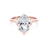 Goldsmiths 18ct Rose Gold Compass Set 3.00cttw Oval Cut Lab Grown Diamond Solitaire Engagement Ring - Ring Size K.5