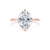 Goldsmiths 18ct Rose Gold Compass Set 3.00cttw Oval Cut Lab Grown Diamond Solitaire Engagement Ring - Ring Size K.5
