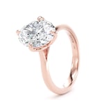 Goldsmiths 18ct Rose Gold Compass Set 3.00cttw Oval Cut Lab Grown Diamond Solitaire Engagement Ring - Ring Size K.5