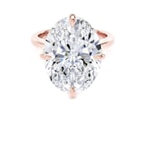 Goldsmiths 18ct Rose Gold Compass Set 10.00cttw Oval Cut Lab Grown Diamond Solitaire Engagement Ring - Ring Size G.5