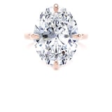 Goldsmiths 18ct Rose Gold Compass Set 10.00cttw Oval Cut Lab Grown Diamond Solitaire Engagement Ring - Ring Size G.5