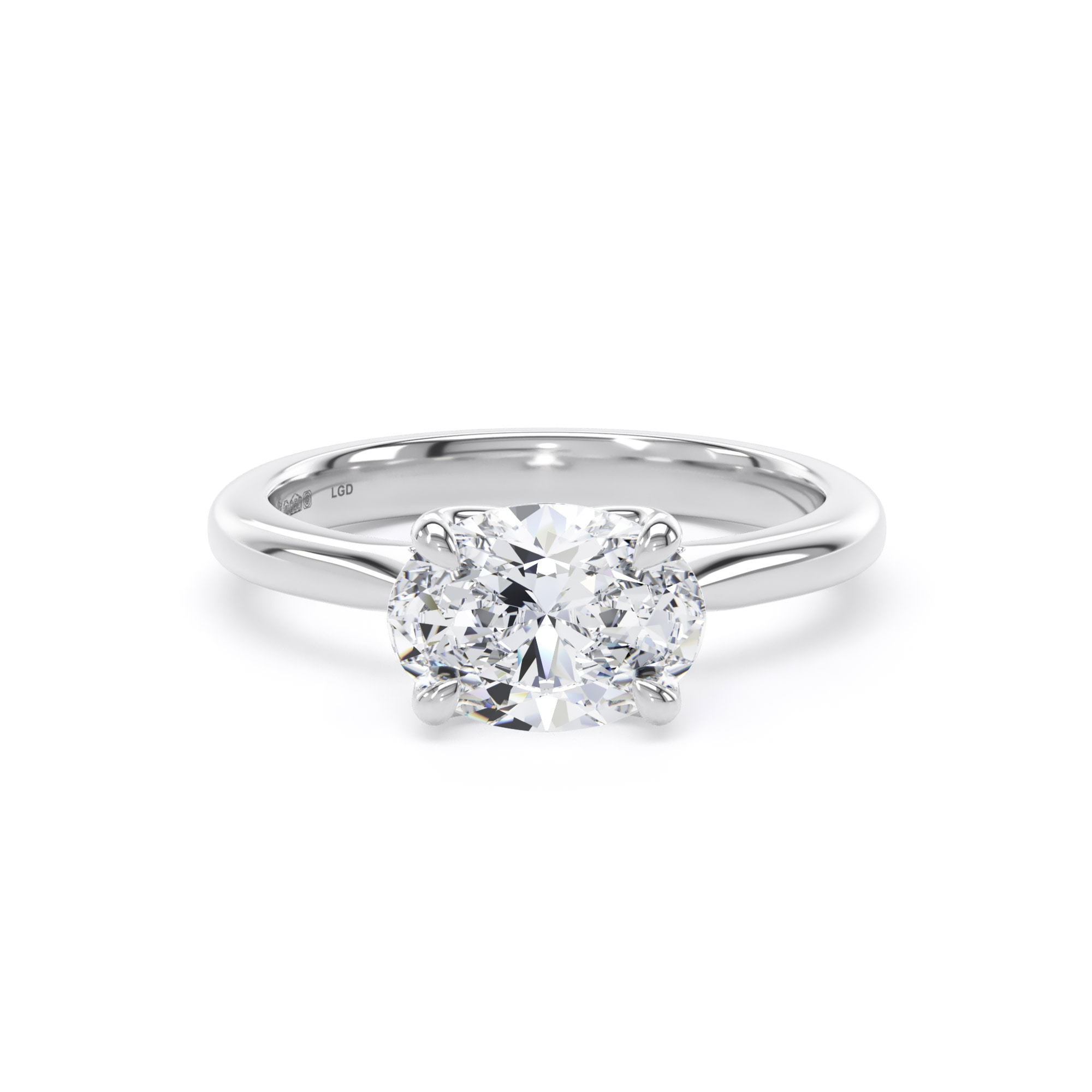 Platinum East-West 1.50cttw Oval Cut Lab Grown Diamond Solitaire Engagement Ring