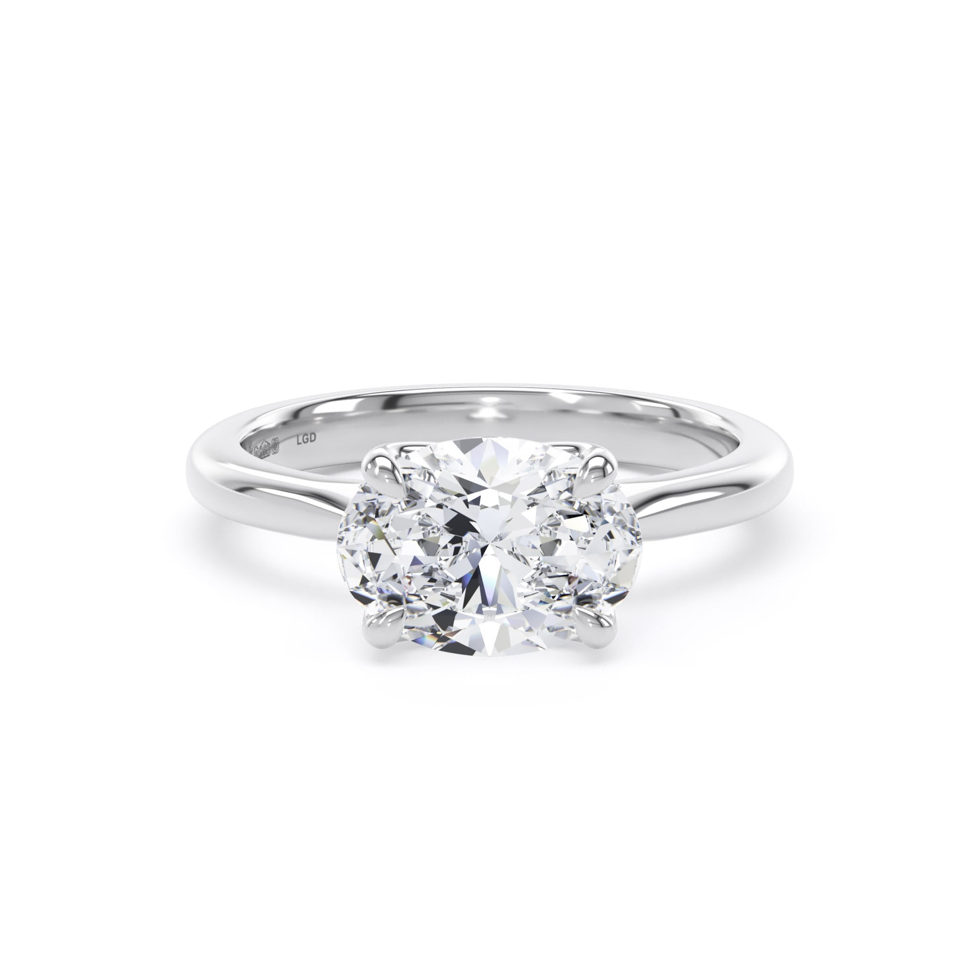 Platinum East-West 2.00cttw Oval Cut Lab Grown Diamond Solitaire Engagement Ring