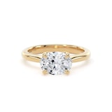 Goldsmiths 18ct Yellow Gold East-West 1.50cttw Oval Cut Lab Grown Diamond Solitaire Engagement Ring - Ring Size R.5