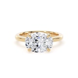 Goldsmiths 18ct Yellow Gold East-West 3.00cttw Oval Cut Lab Grown Diamond Solitaire Engagement Ring