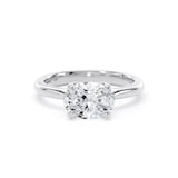 Goldsmiths 18ct White Gold East-West 1.50cttw Oval Cut Lab Grown Diamond Solitaire Engagement Ring - Ring Size J