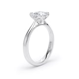 Goldsmiths 18ct White Gold East-West 1.50cttw Oval Cut Lab Grown Diamond Solitaire Engagement Ring - Ring Size J
