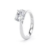 Goldsmiths 18ct White Gold East-West 1.50cttw Oval Cut Lab Grown Diamond Solitaire Engagement Ring - Ring Size J