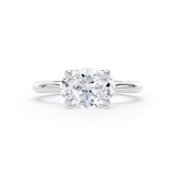 Goldsmiths 18ct White Gold East-West 2.00cttw Oval Cut Lab Grown Diamond Solitaire Engagement Ring - Ring Size H.5