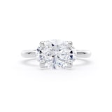 Goldsmiths 18ct White Gold East-West 3.00cttw Oval Cut Lab Grown Diamond Solitaire Engagement Ring - Ring Size G