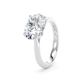 Goldsmiths 18ct White Gold East-West 3.00cttw Oval Cut Lab Grown Diamond Solitaire Engagement Ring - Ring Size G