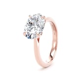 Goldsmiths 18ct Rose Gold East-West 3.00cttw Oval Cut Lab Grown Diamond Solitaire Engagement Ring - Ring Size R